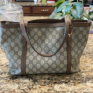 Authentic petite pvc gucci tote bag